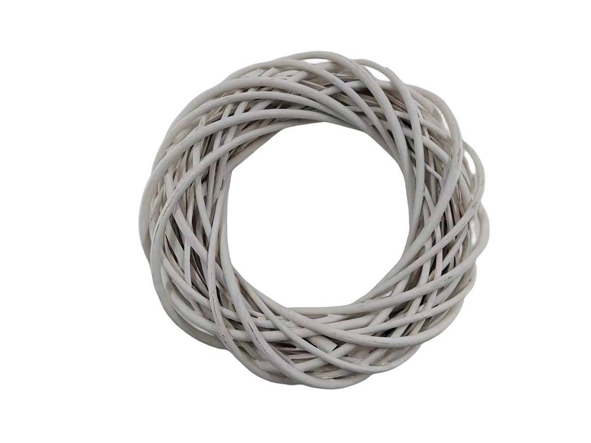 JK Home Décor - Στεφάνι Ψάθινο Λευκό 20cm