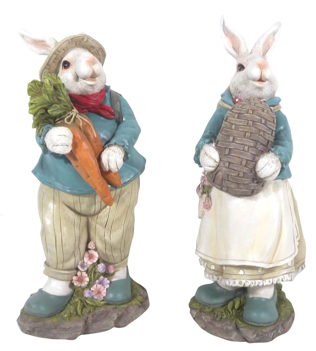 JK Home Décor - Κουνέλια στον Κήπο 13.5x12x31cm S/2
