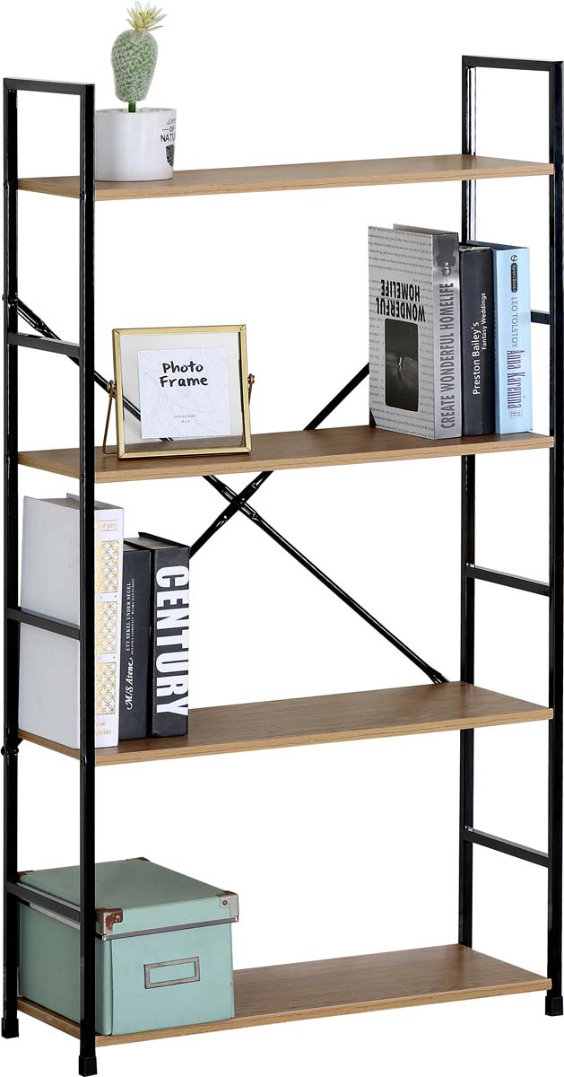 JK Home Décor - Ραφιέρα 4-Επιπέδων από Μέταλλο & Μελαμίνη  58.6x23.5x112cm