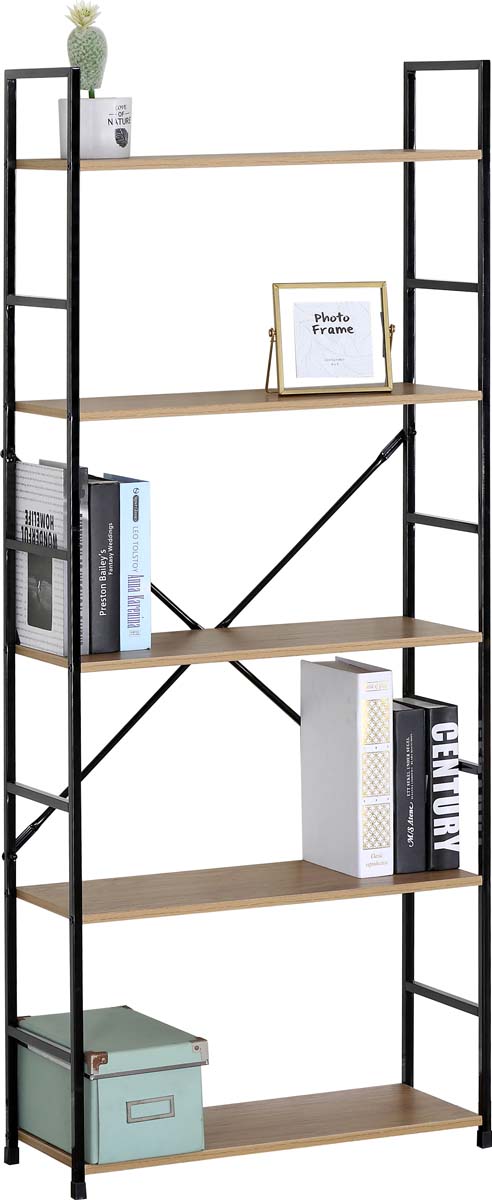 JK Home Décor - Βιβλιοθήκη από Μέταλλο & Μελαμίνη 60x35x176cm