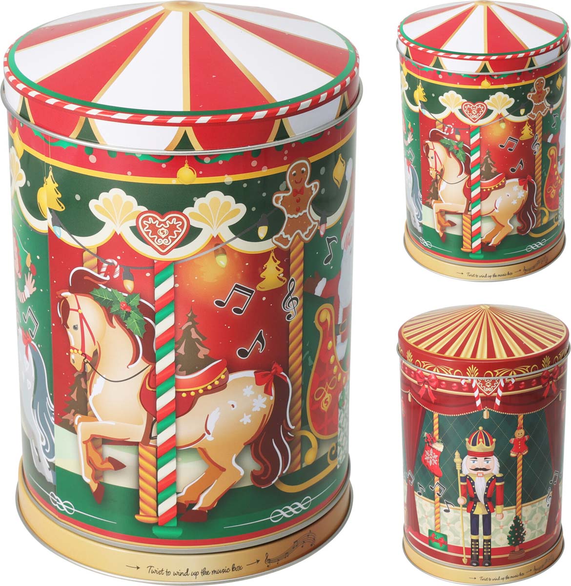 JK Home Décor - Κουτί Μεταλλικό Καρουσέλ 13x20cm 2Σχδ