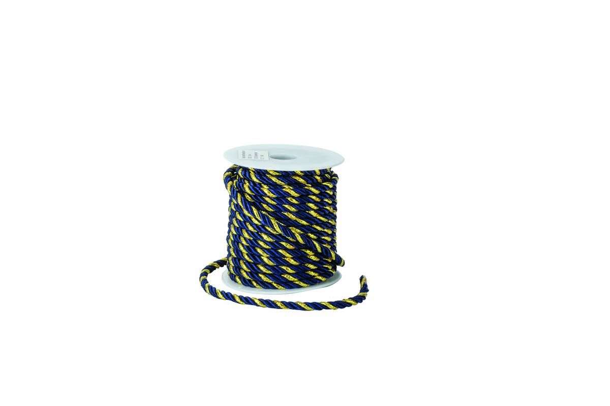 JK Home Décor - Κορδονι Rayon 2-Color 5mmx15m Μπλε-Χρυσό