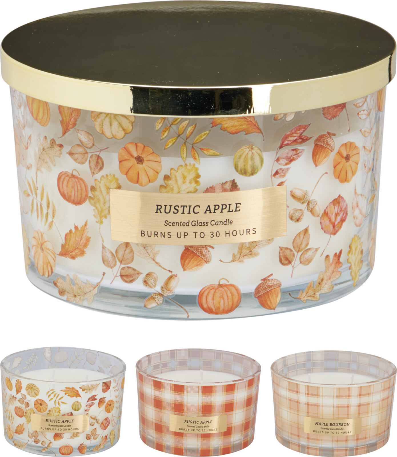 JK Home Décor - Κερί Αρωματικό Autumn σε Γυαλί 13x8cm 3Σχδ