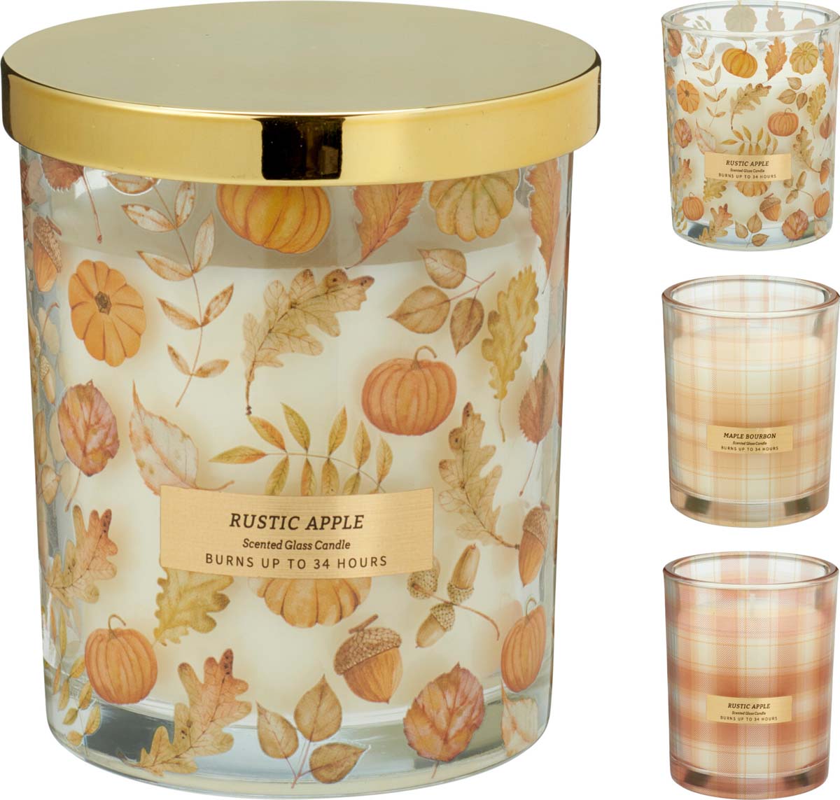 JK Home Décor - Κερί Αρωματικό Autumn σε Γυαλί 10x8cm 3Σχδ