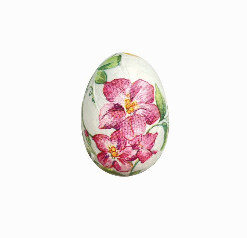 JK Home Décor - Αυγό με Λουλούδια από Φελιζόλ Λευκό 5cm S/6