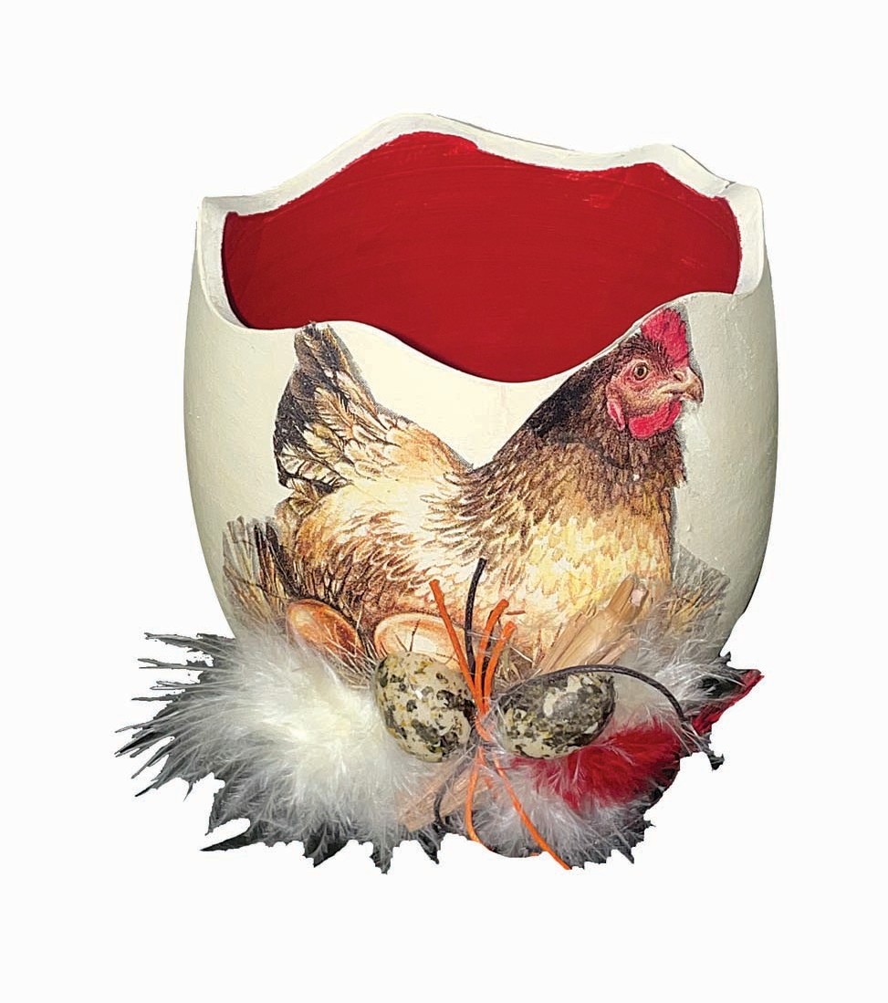 JK Home Décor - Αυγό Ανοιχτό με Κοτούλα 10x10cm