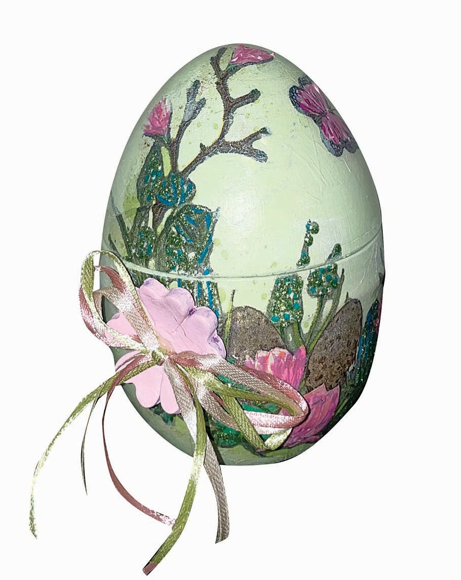 JK Home Décor - Αυγό Ανοιγόμενο με Πεταλούδες 13cm