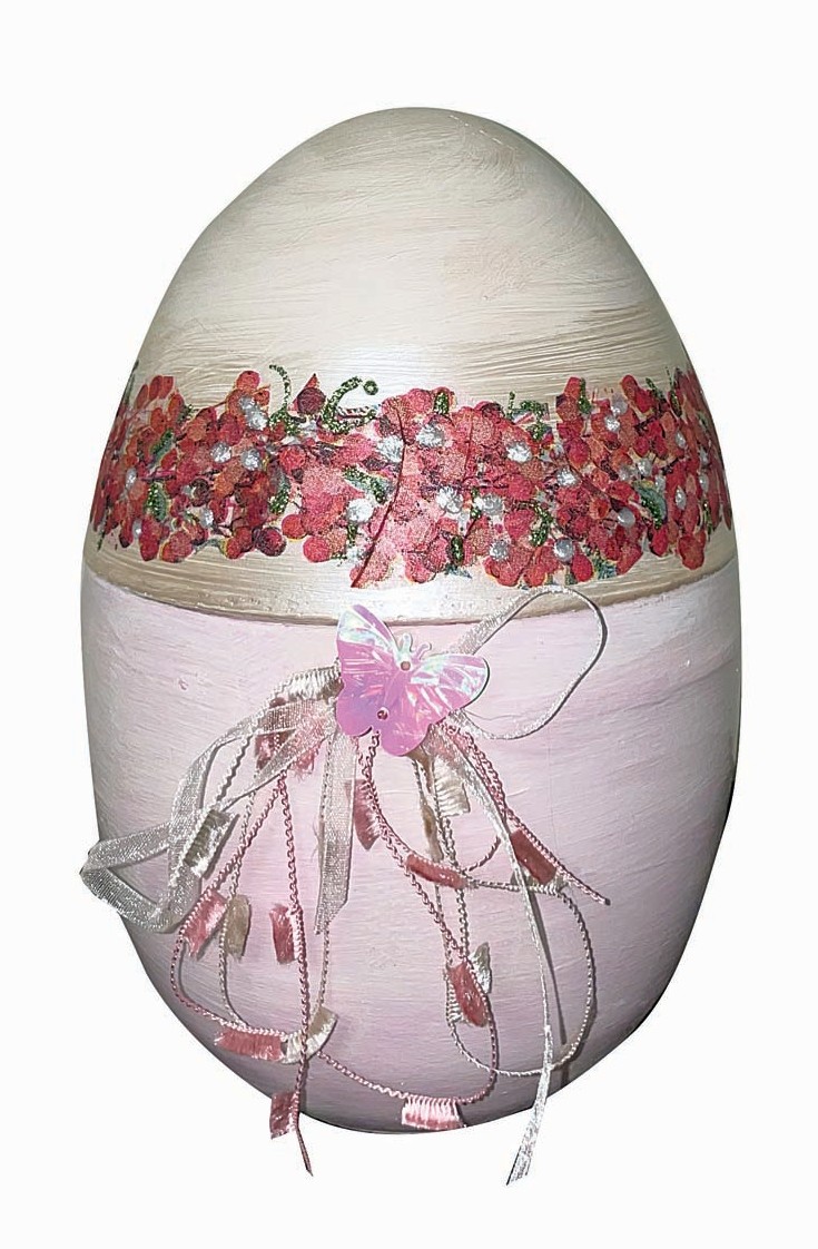 JK Home Décor - Αυγό Ανοιγόμενο με Στεφάνι Λουλουδιών 16cm