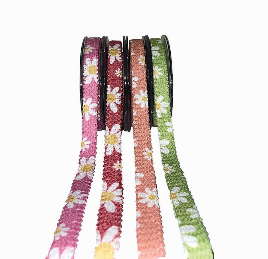 JK Home Décor - Κορδέλα Vero Tress Daisy Ροζ 1.5cmX6.5m