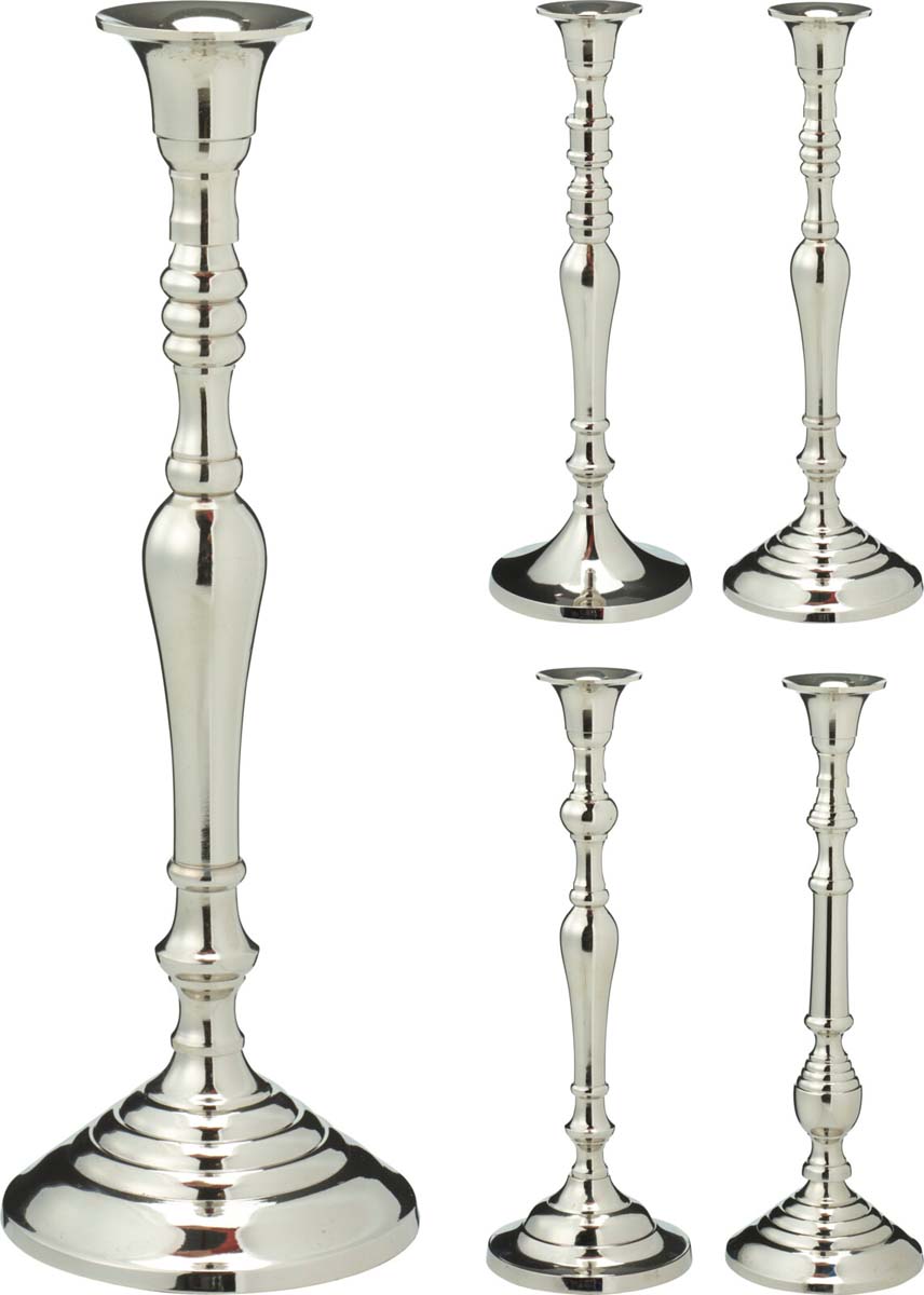 JK Home Décor - Κηροπήγιο από Αλουμίνιο Ασημί 10x29cm 4Σχδ