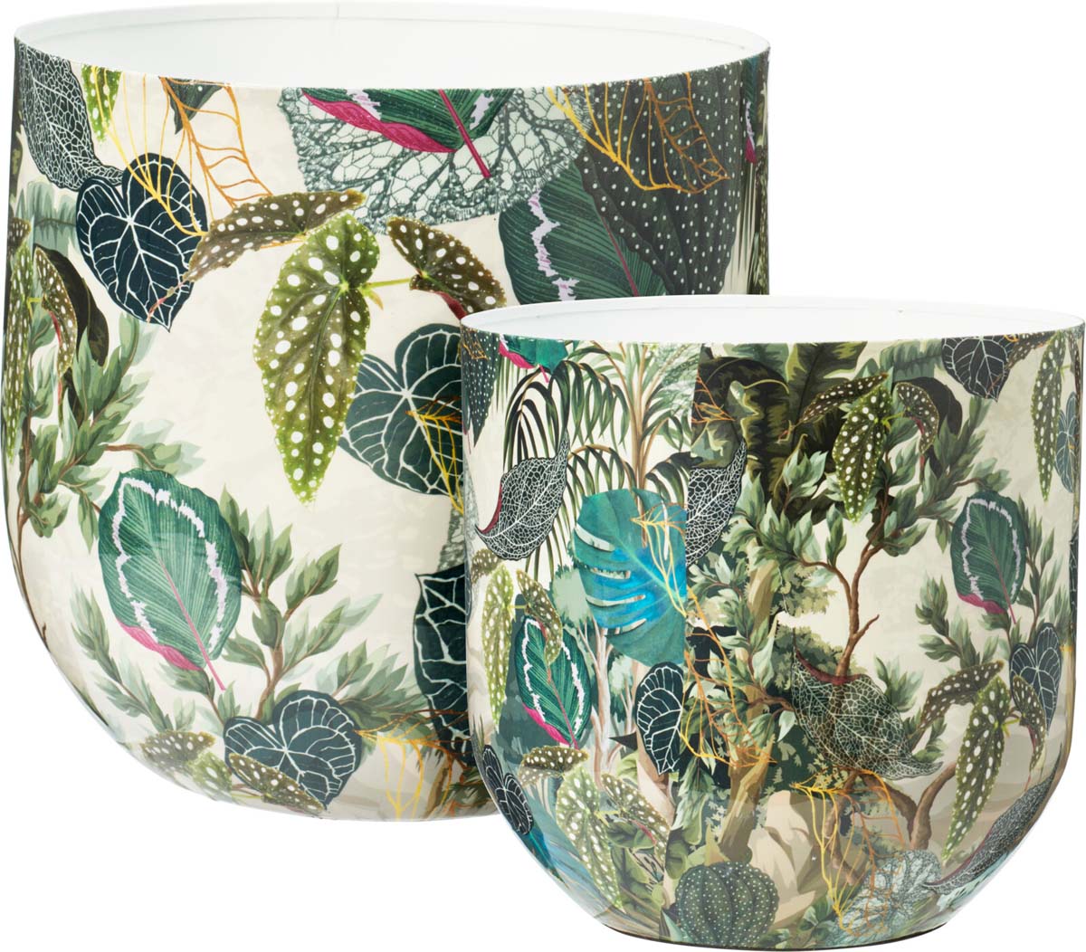 JK Home Décor - Κασπώ Ζούγκλα από Μέταλλο 23-26x21-25cm S/2