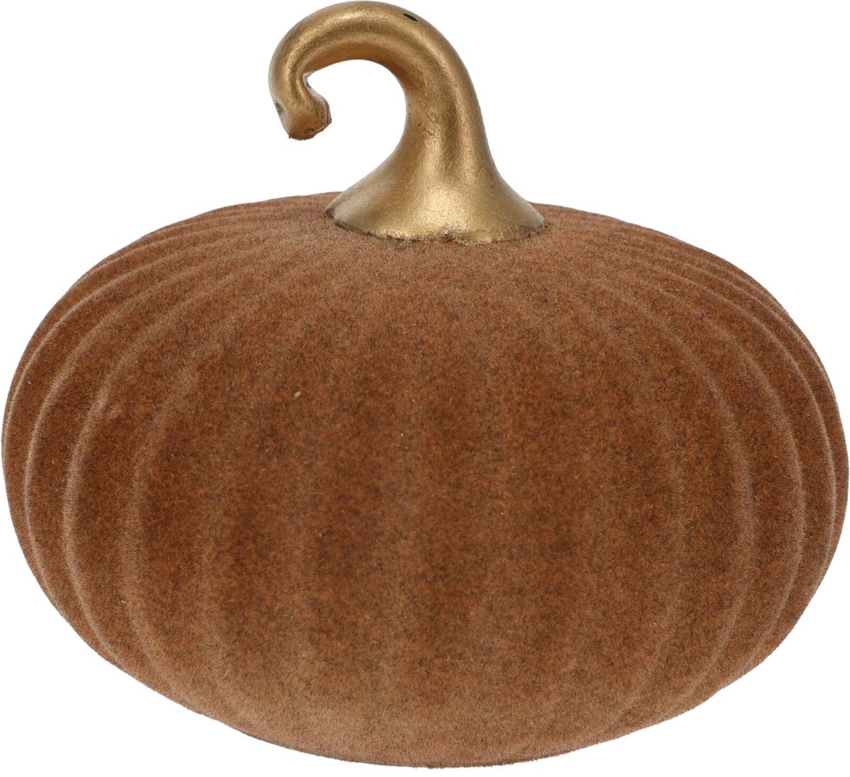 JK Home Décor - Κολοκύθα από Γυαλί με Βελούδο Καφέ 12x11cm