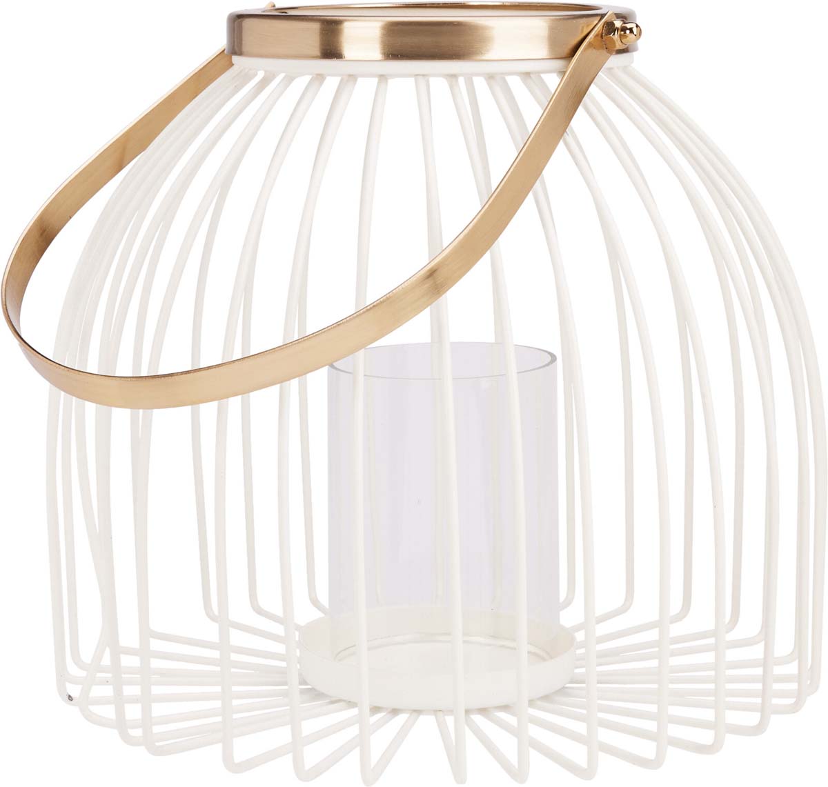 JK Home Décor - Φανάρι από Μέταλλο Λευκό 22x20cm