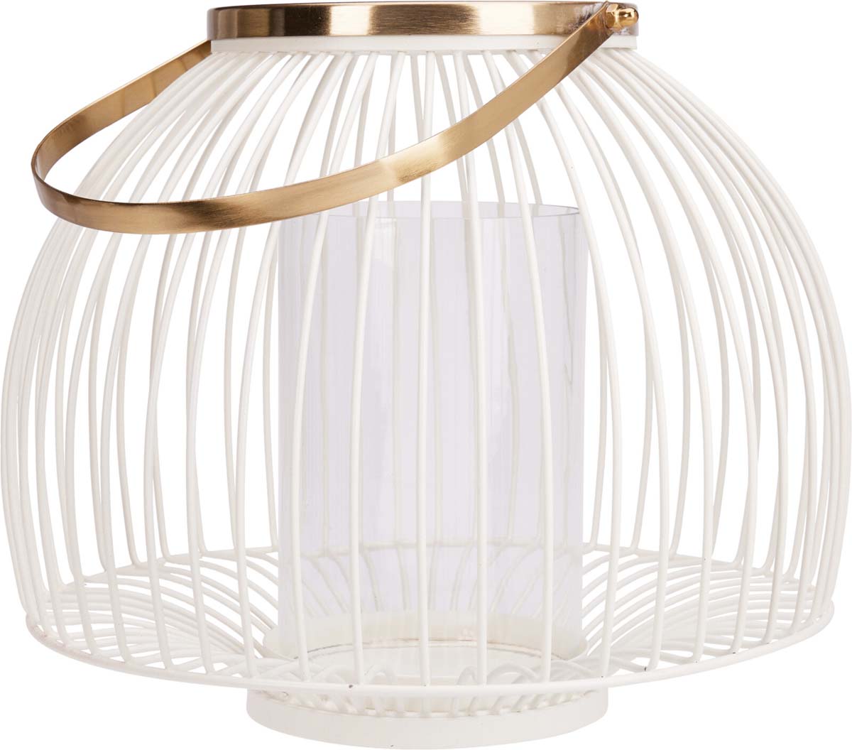 JK Home Décor - Φανάρι από Μέταλλο Λευκό 28x23cm