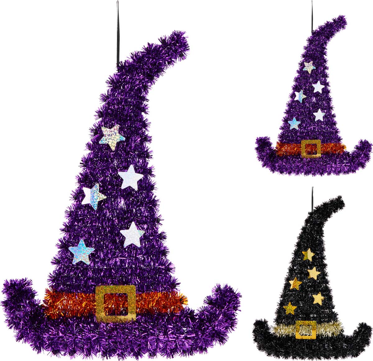 JK Home Décor - Καπέλο Μάγισσας Tinsel 40x29cm 2Σχδ