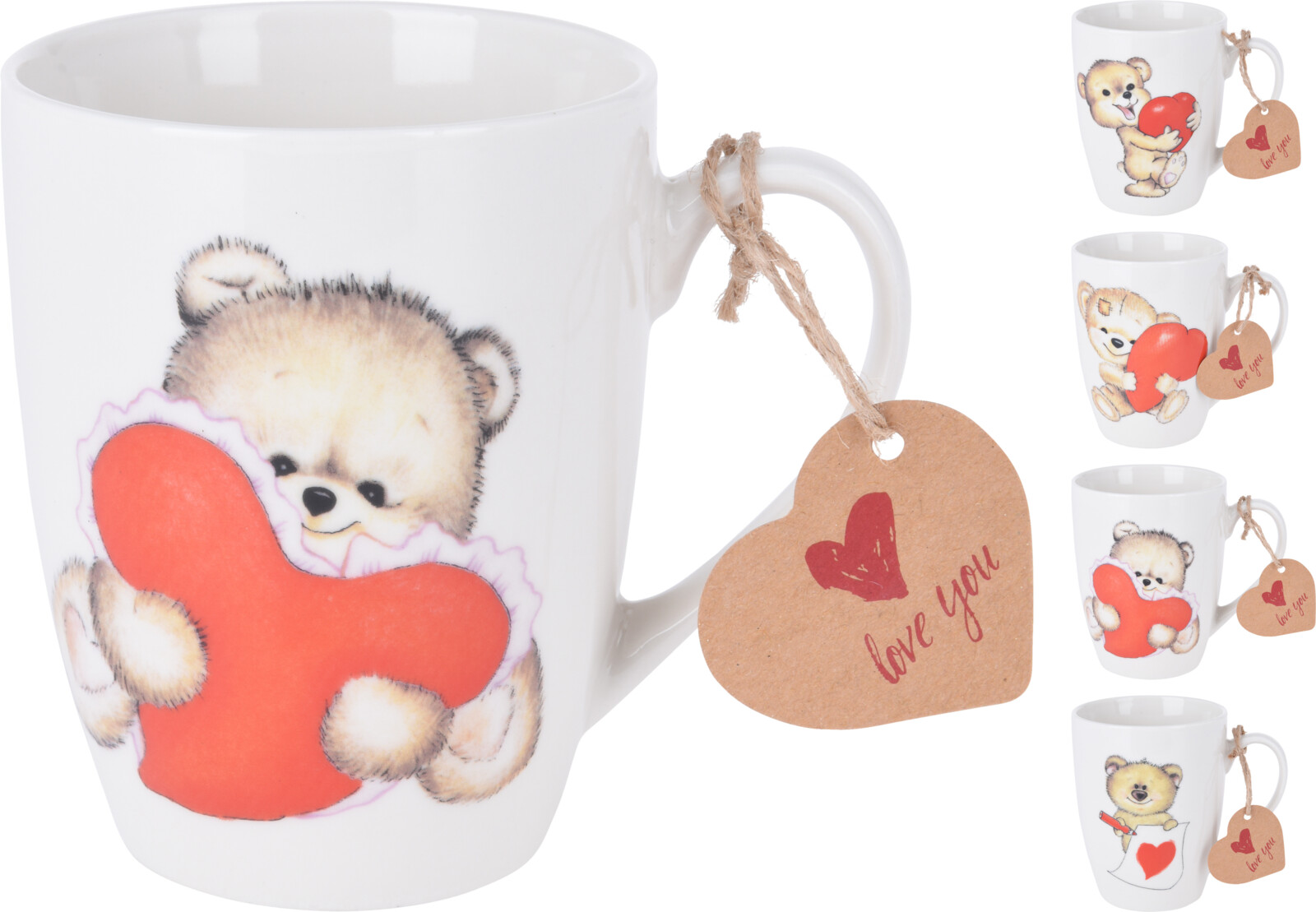 JΚ Home Décor - Κούπα Κεραμική Βαλεντίνος 330ml 12x11cm 4Σχδ