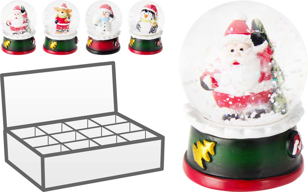 JK Home Décor - Νερόμπαλα Χριστουγέννων 7cm 4Σχδ