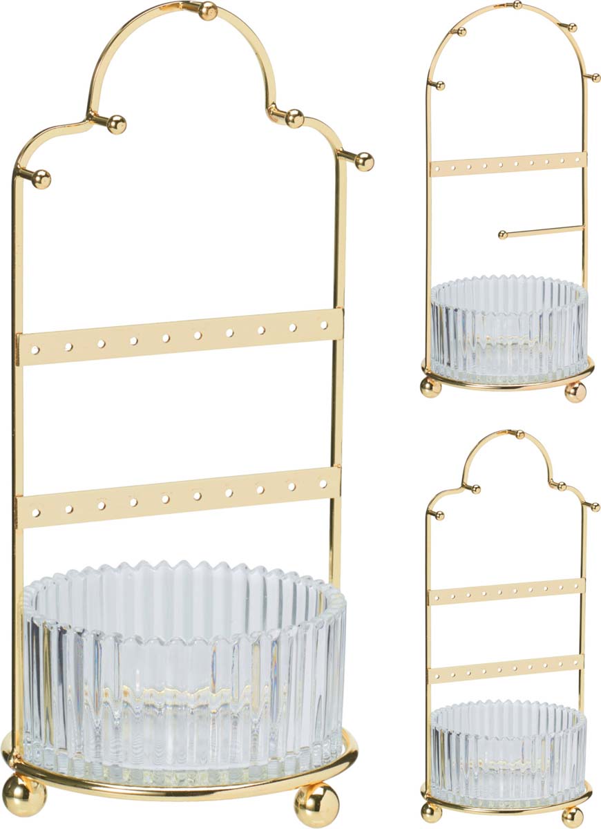 JK Home Décor - Σταντ Κοσμημάτων Χρυσό 11x25cm 2Σχδ