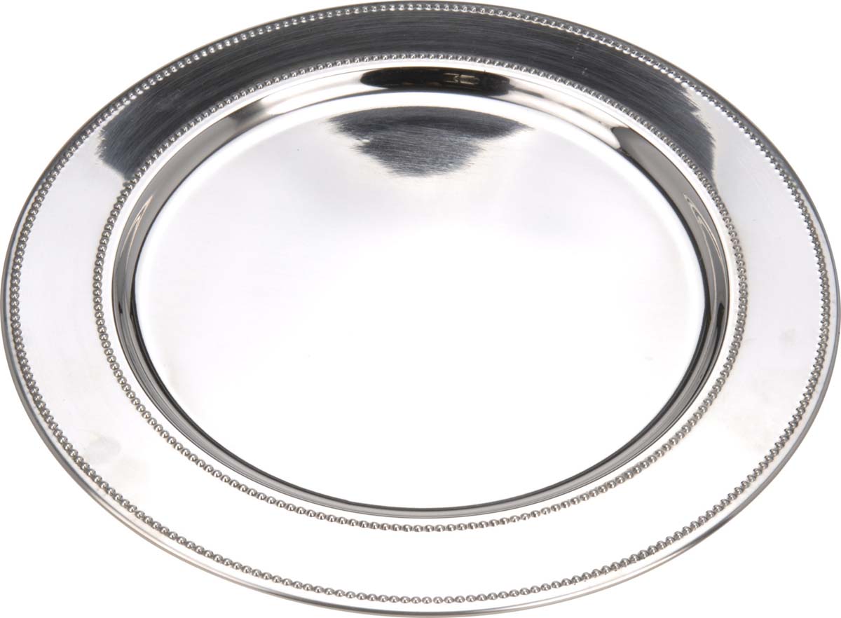 JK Home Décor - Δίσκος από Ατσάλι Ασημί 33cm
