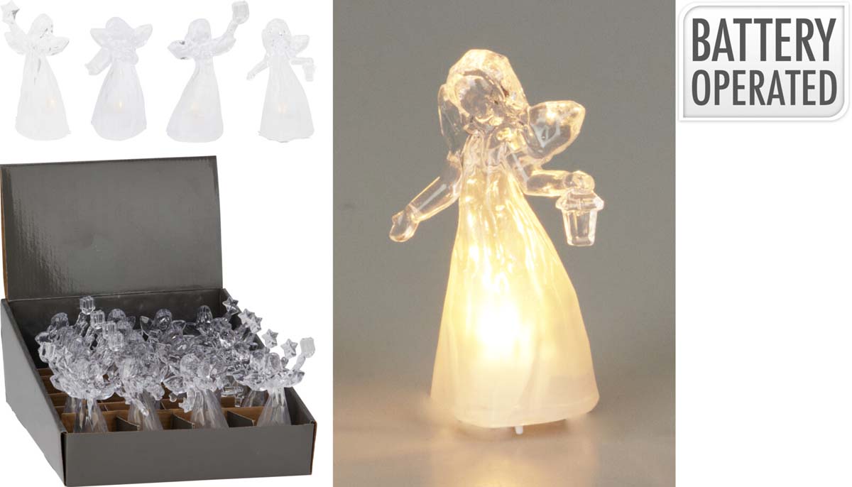 JK Home Décor - Άγγελος LED Ακρυλικό 10cm 4Σχδ
