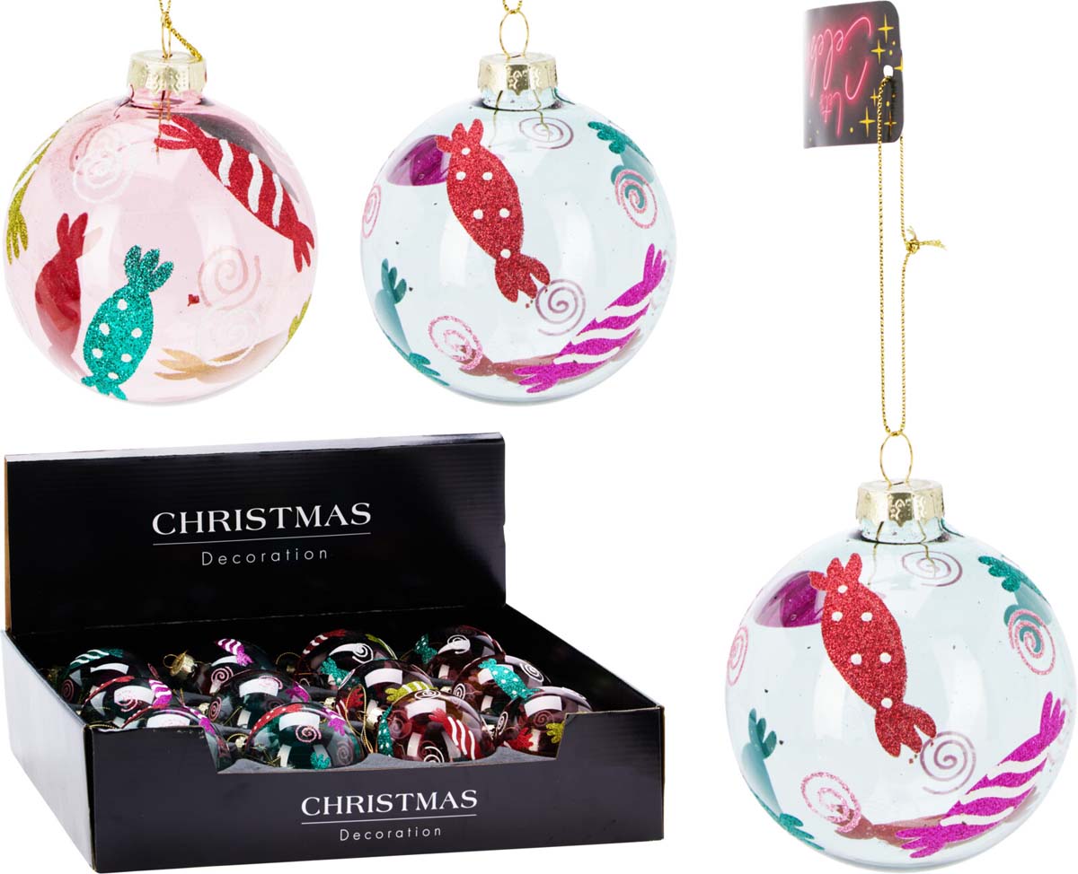 JΚ Home Décor - Μπάλα Glitter 8cm 4Σχδ