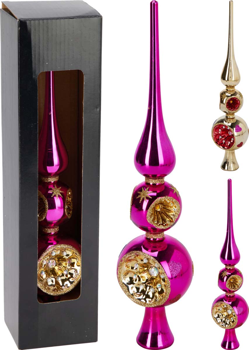 JK Home Décor - Κορυφή Δέντρου Royal από Γυαλί 30cm 2Σχδ