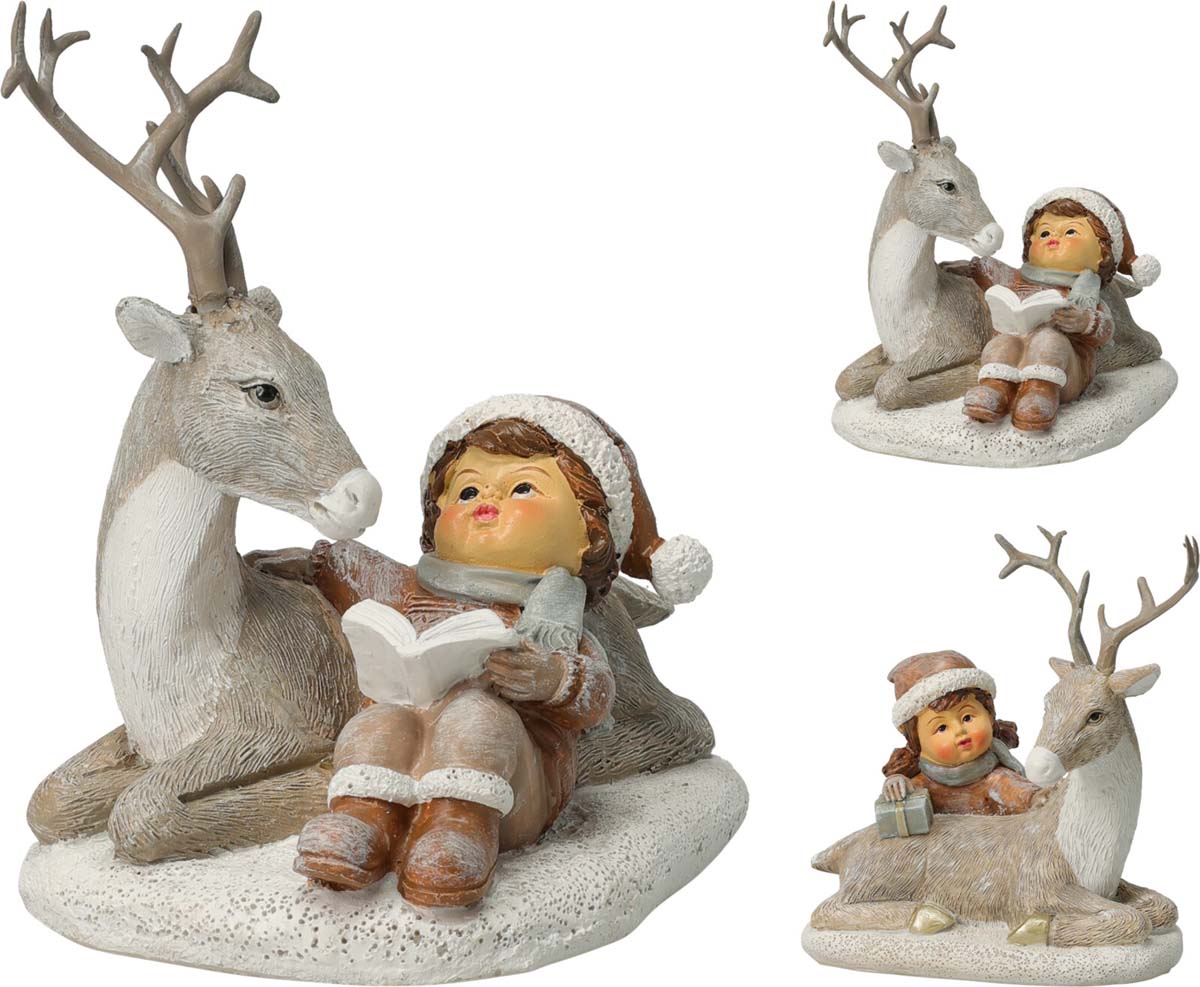 JK Home Décor - Φιγούρα με Παιδάκια από Πολυρεζίν 112cm 2Σχδ