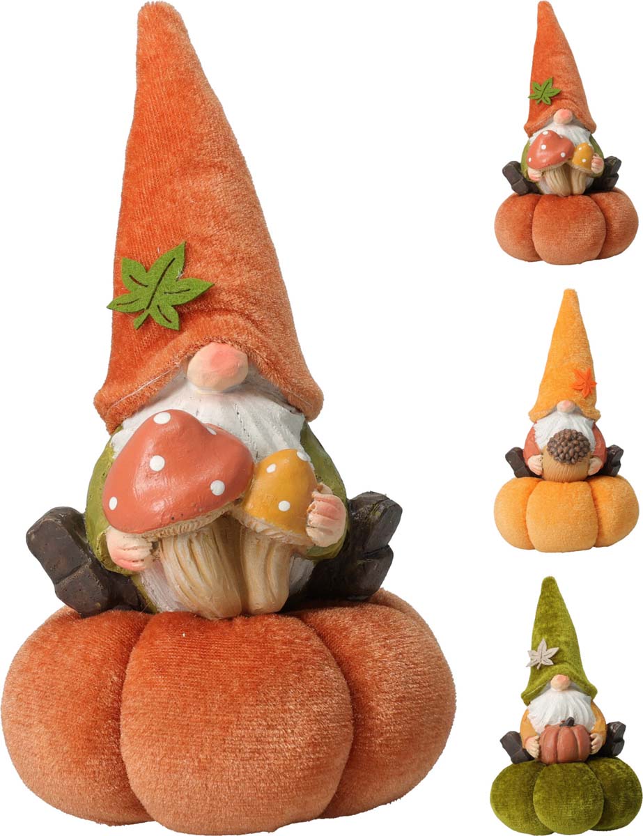 JK Home Décor - Νάνος με Κολοκύθα 20cm 3Σχδ 11x10x20cm