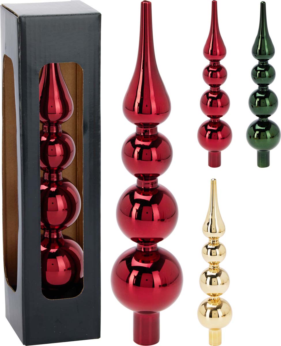 JK Home Décor - Κορυφή Δέντρου από Γυαλί 28cm 3Σχδ
