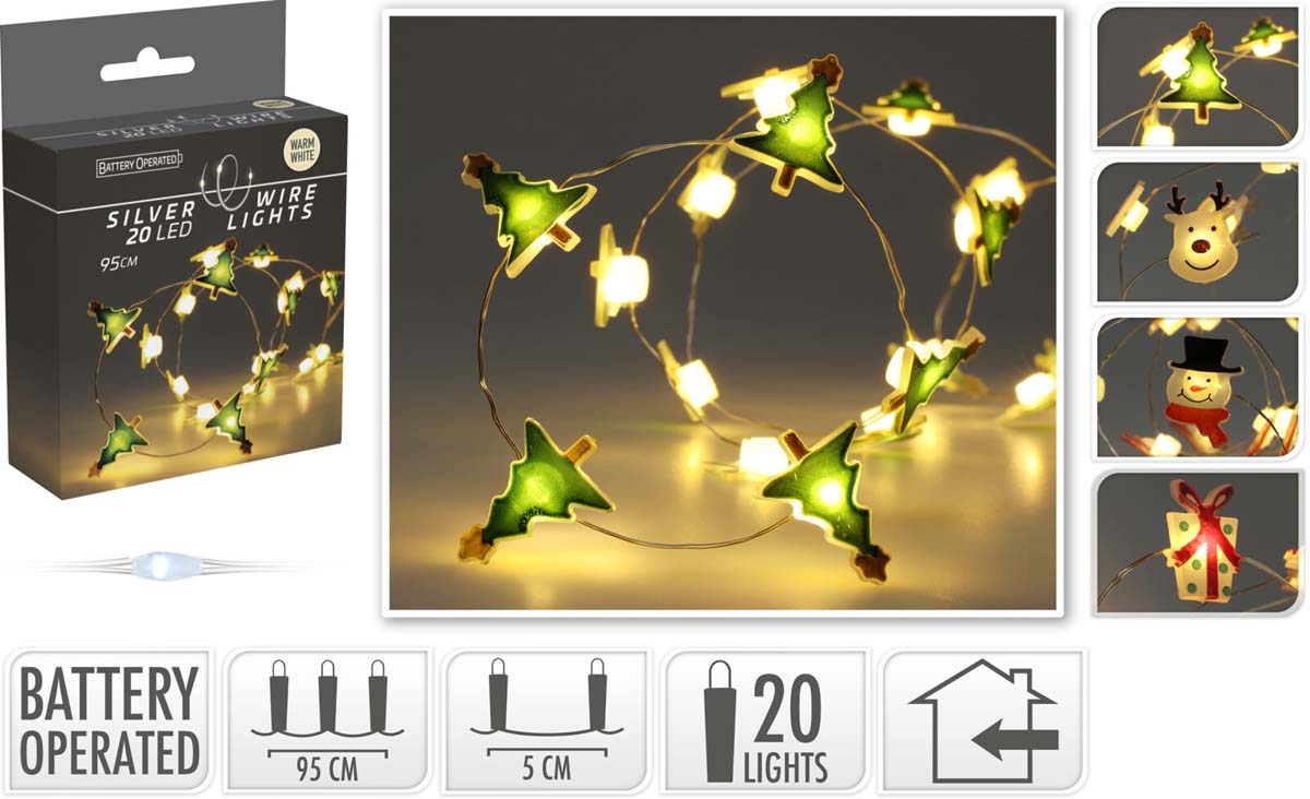 JK Home Décor - Λαμπάκια Silverwire με Σχέδιο WW 20LED 1M 4Σχδ