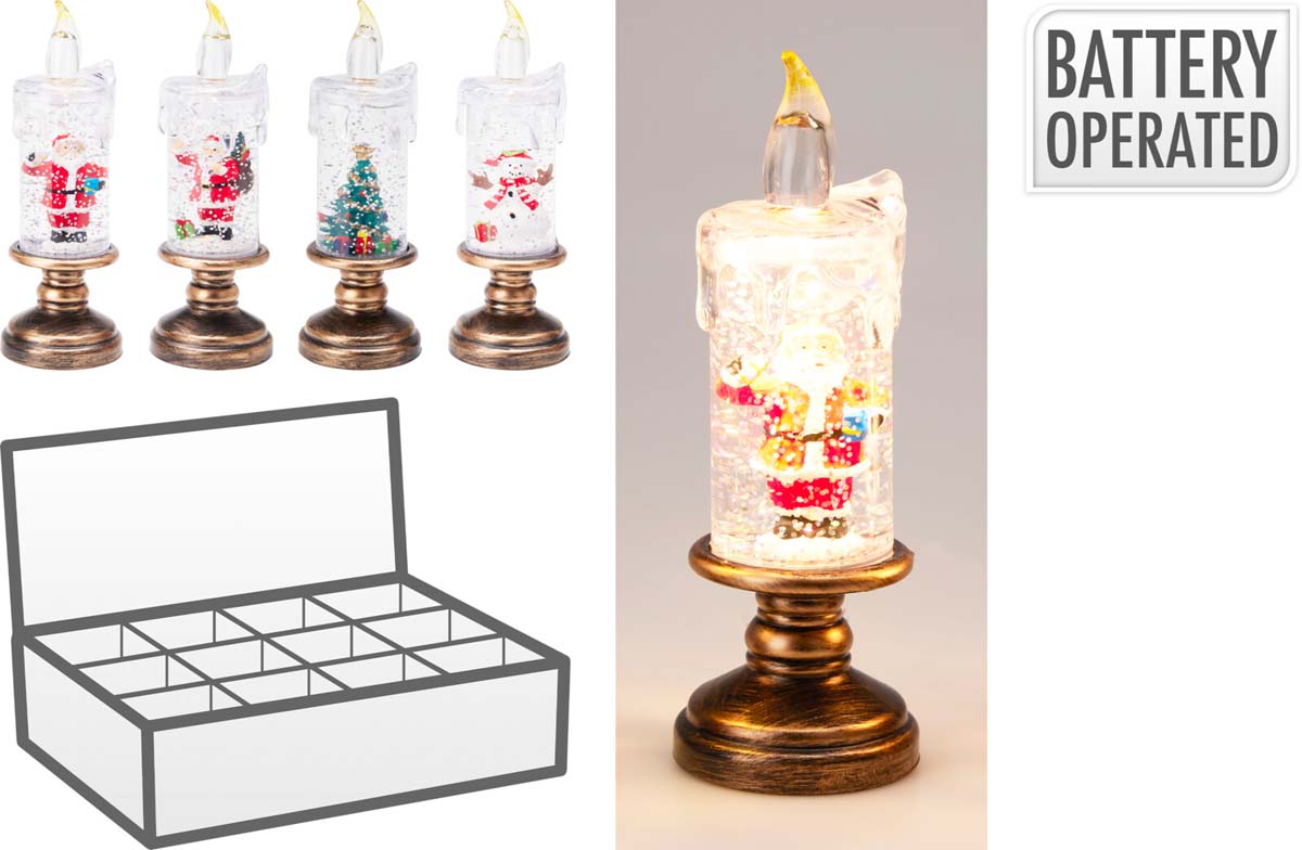JK Home Décor - Νερόμπαλα Κηροπήγιο LED 6x16cm 4Σχδ