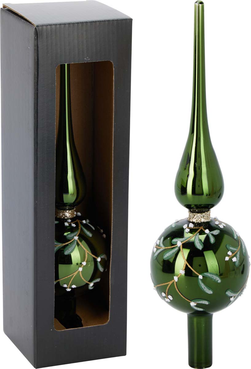 JK Home Décor - Κορυφή Δέντρου από Γυαλί Πράσινο 30cm