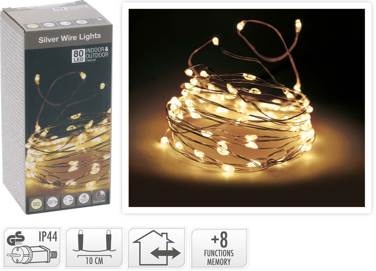 JK Home Décor - Λαμπάκια Silverwire WW 80LED 8M