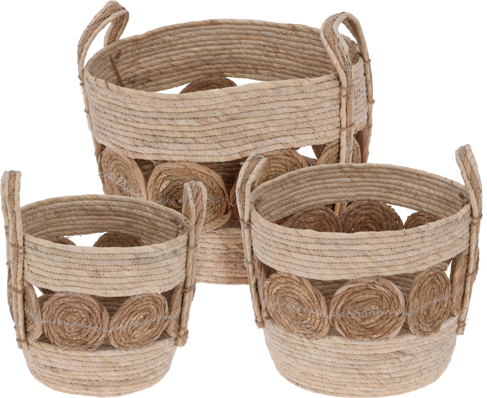 JΚ Home Décor - Καλάθι με Λαβές Cattail 37x32-25x24cm S/3