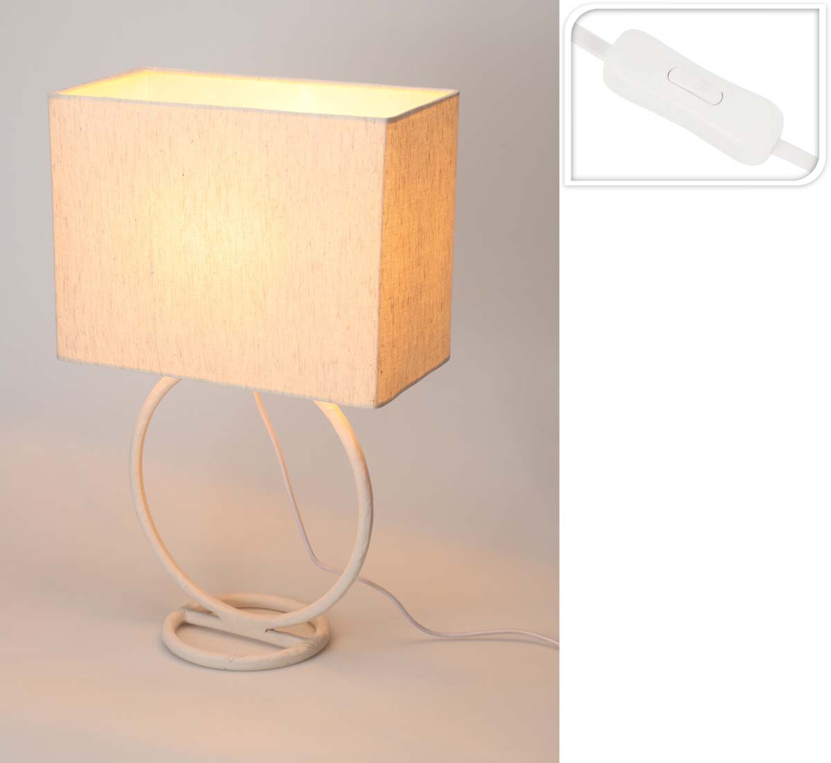 JK Home Décor - Επιτραπέζιο Φωτιστικό από Μέταλλο Κρεμ 30x48cm