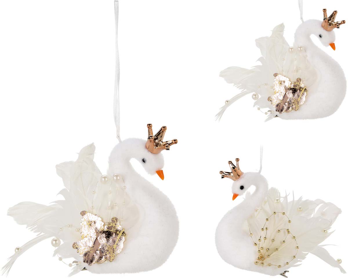 JK Home Décor - Στολίδι Κύκνος από Φελιζόλ 17x10cm 2Σχδ