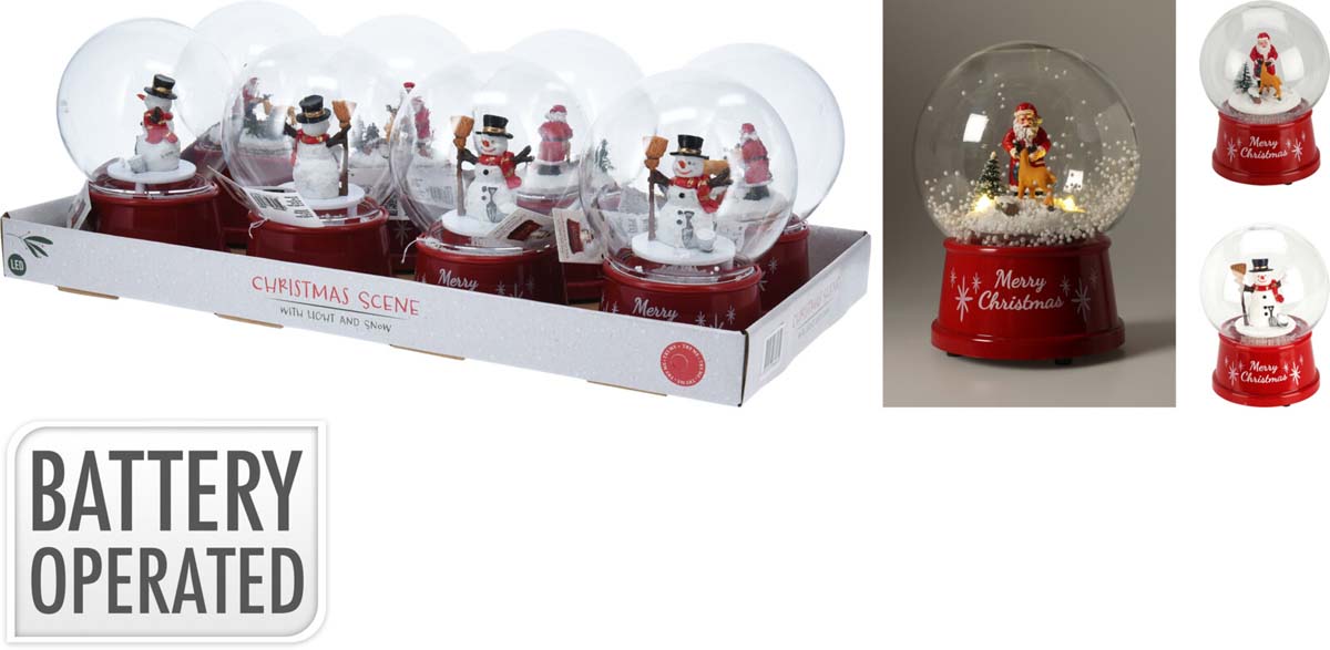 JK Home Décor - Χιονόμπαλα LED 12x17cm 2Σχδ