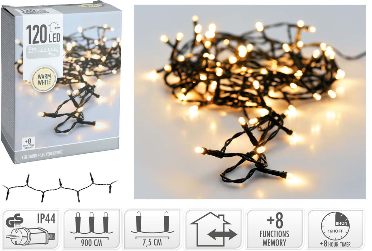 JK Home Décor - Λαμπάκια Snake WW 120LED 9M
