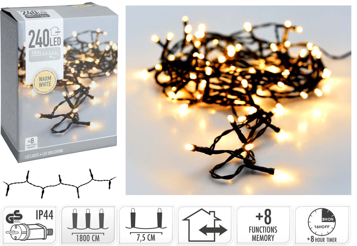 JK Home Décor - Λαμπάκια Snake WW 240LED 18M