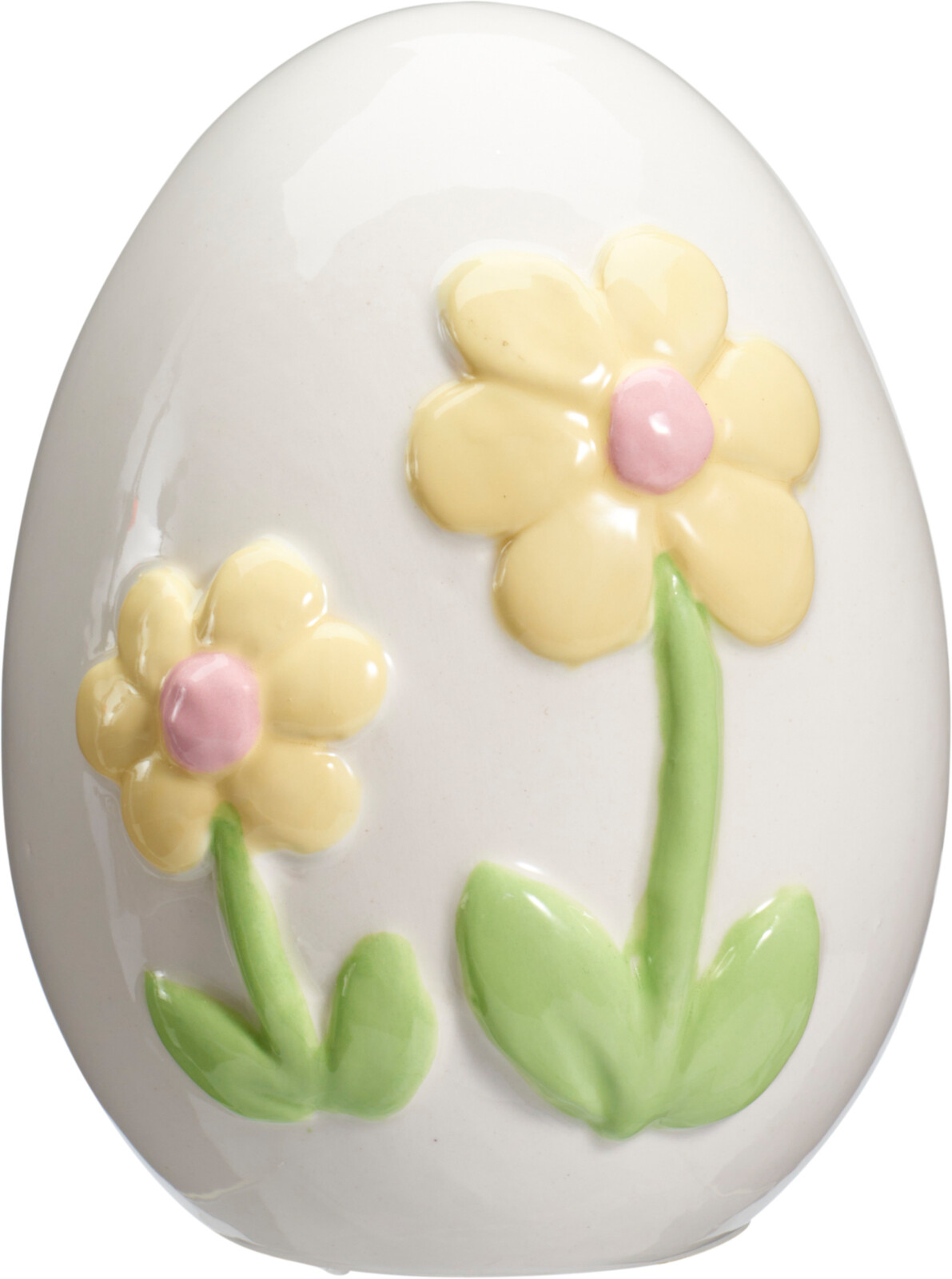 JΚ Home Decor - Πασχαλινό Αυγό με Κίτρινο Λουλούδι 8x11cm