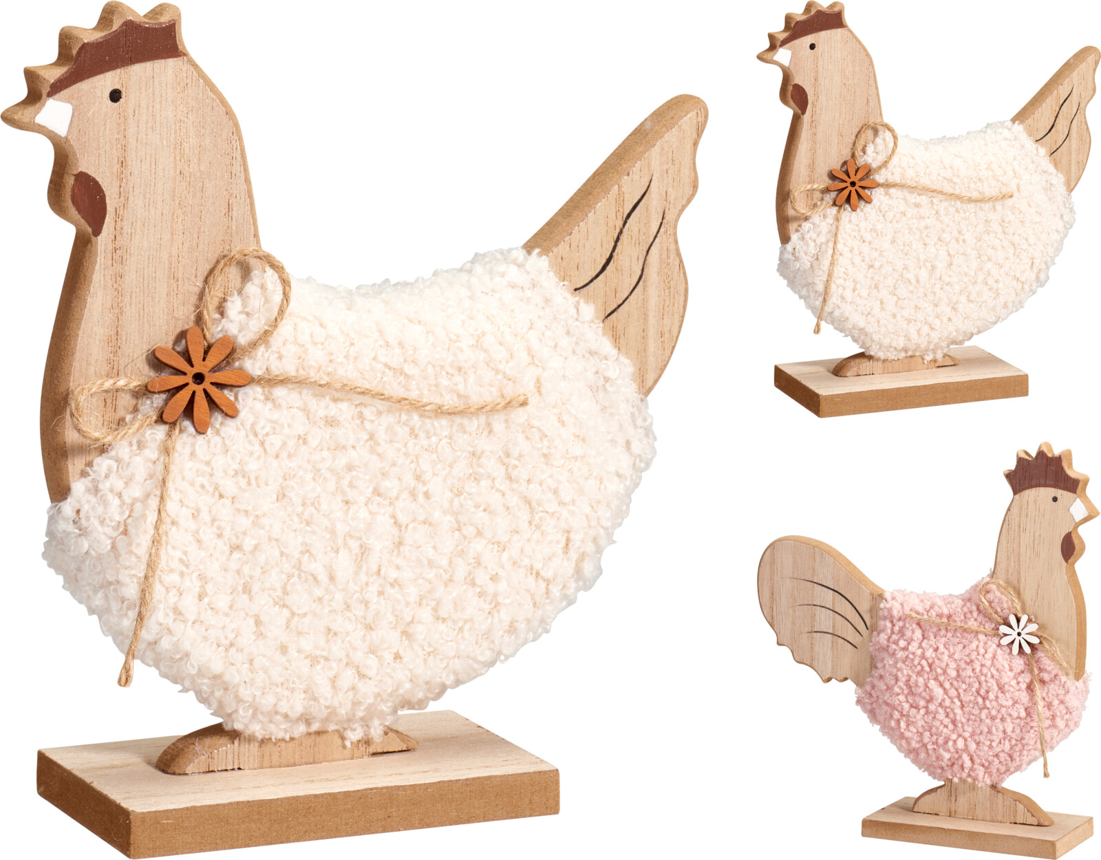 JΚ Home Decor - Διακοσμητικό Πετεινός & Κότα MDF 15x19cm 2Ass