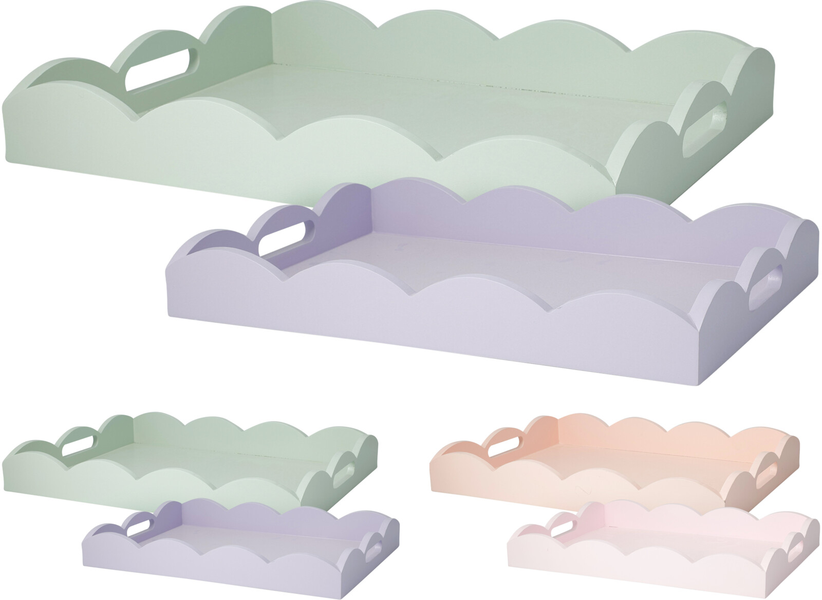 JΚ Home Decor - Δίσκος Ξύλινος 35x25x5cm & 40x30x5.5cm S/2 2Ass 