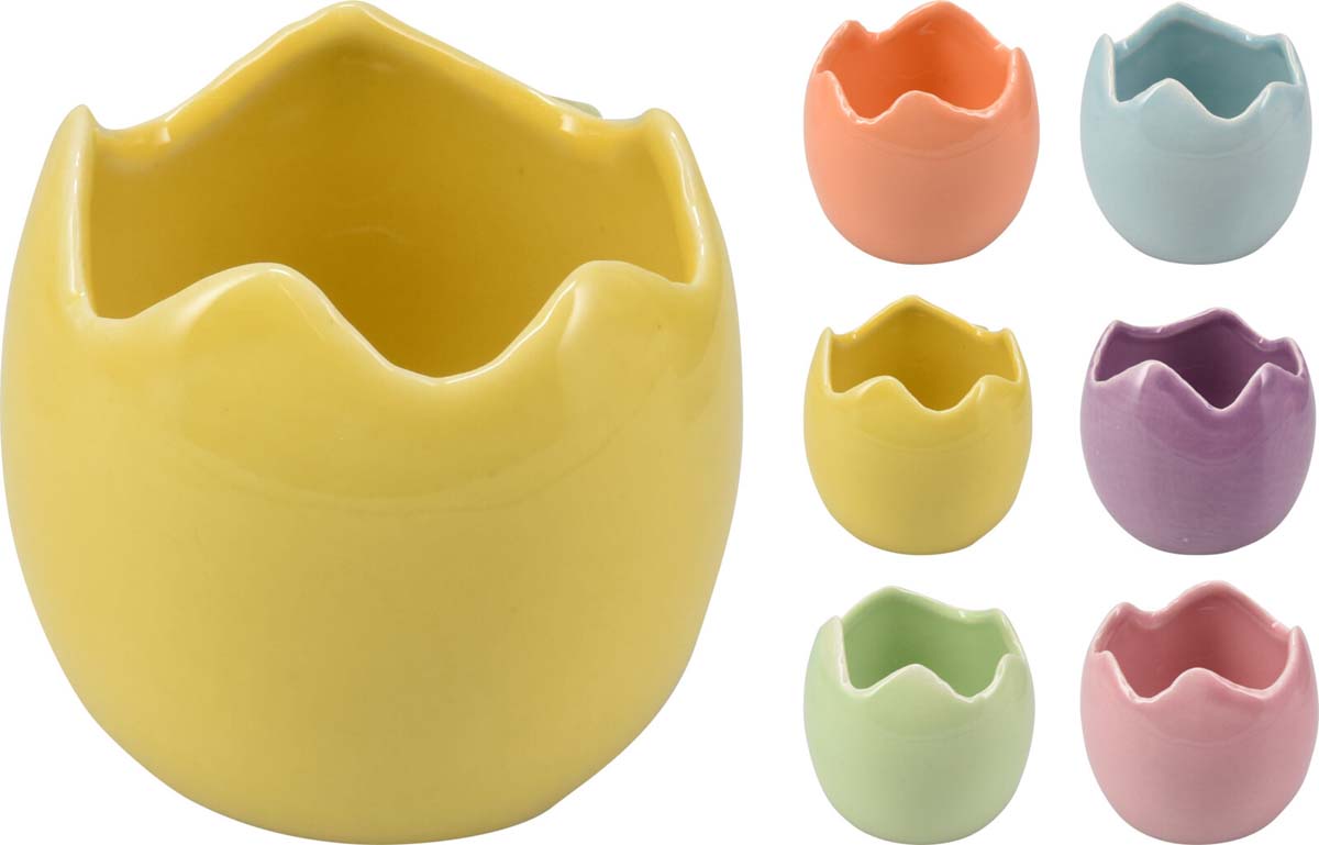 JK Home Décor - Αυγό Ανοιχτό Πορσελάνη 7x7cm 6Σχδ