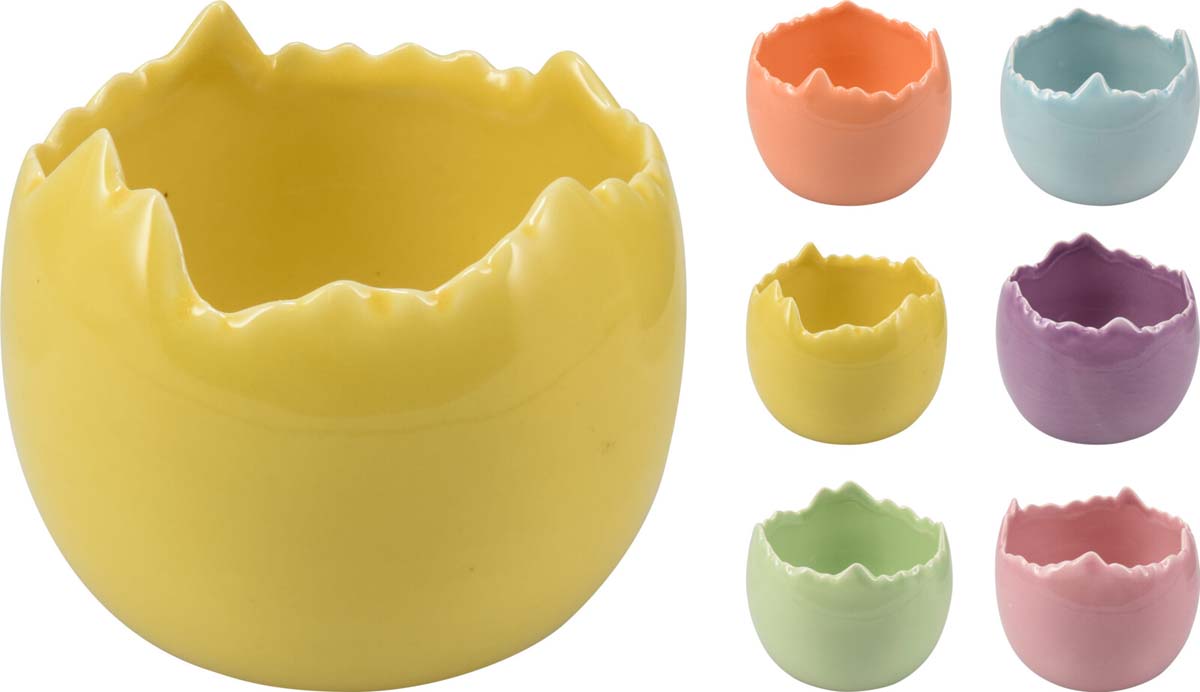 JK Home Décor - Αυγό Ανοιχτό Πορσελάνη 9x7cm 6Σχδ