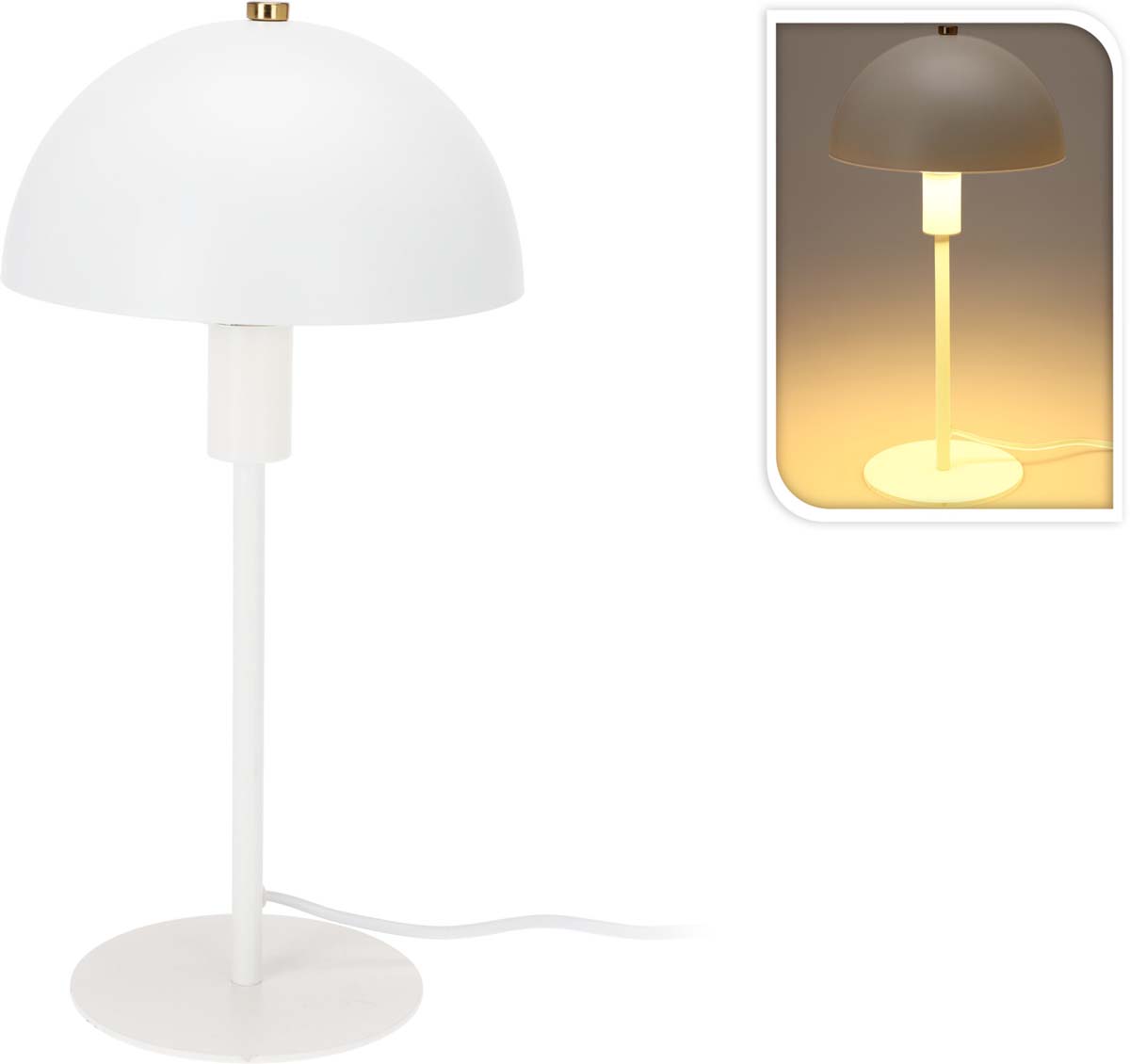 JK Home Décor - Επιτραπέζιο Φωτιστικό από Μέταλλο Λευκό 18x36cm