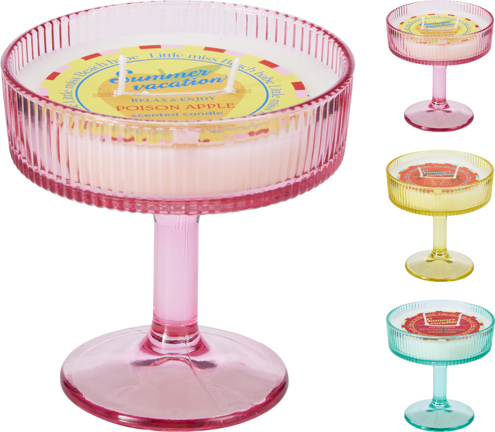 JΚ Home Decor - Κερί σε Ποτήρι Κοκτέιλ 10x11cm 3Ass