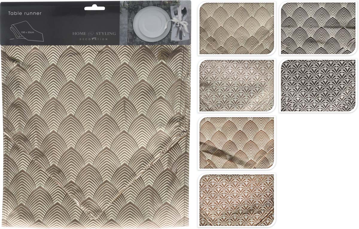 JΚ Home Décor - Shapes Ράνερ Βελούδο 32x150cm 6Σχδ